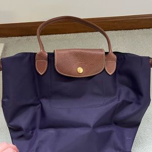 Longchamp Le Pliage small shoulder tote in purple